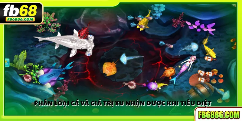 Phân loại cá và giá trị xu nhận được khi tiêu diệt